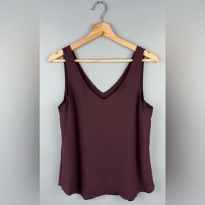 RW&CO. V-Neck Sleeveless Tank Top - Deep Burgundy
